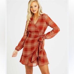 Altar'd State Plaid Mini Retro 70’s Style Mini Dress